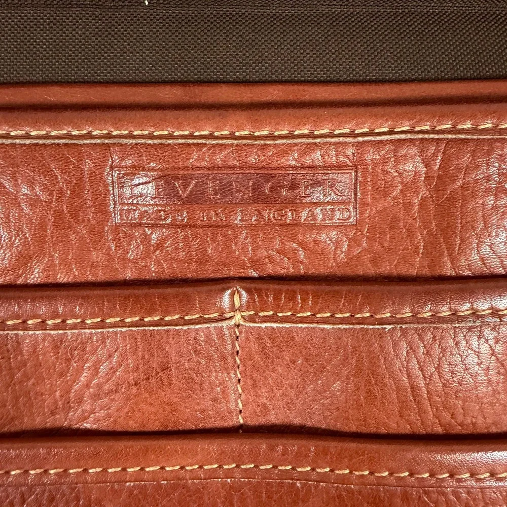 Levenger Tusting Clipper Full Grain Leather Messenger Briefcase Made In England
